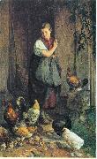 Hans Thoma Huhnerfutterung France oil painting artist